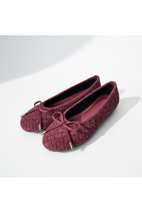 TopukTrend Kadın Babet El Yapımı Süet Deri Babet – Örme Deri, Fiyonklu, Rahat...