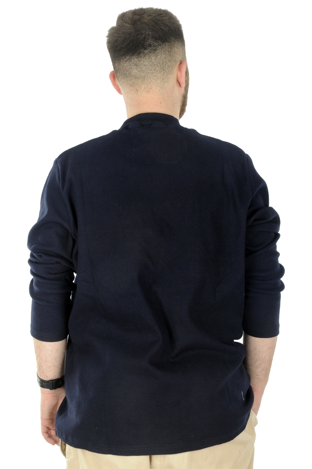ModeXL Mode XL Büyük Beden Uzun Kol Yarım Balıkçı Kazak 22558 Lacivert görsel 3