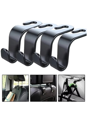 MeyZone 4'Lü Oto Araç Arka Koltuk Kafalığı Askılık Koltuk Arkası Askı Torba E...