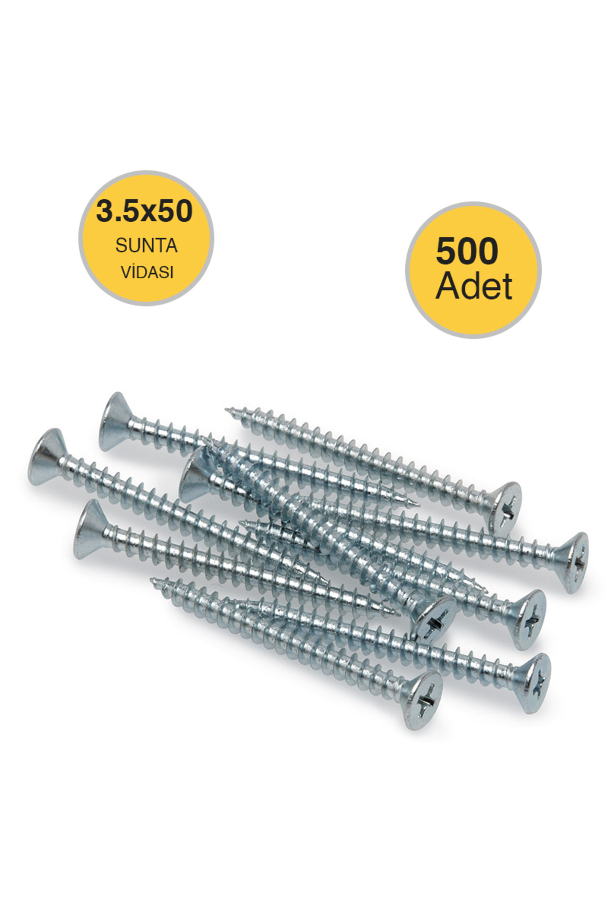 SGS 3.5X50 Chipboard Screw Pointed Wooden Wooden Furniture Foot Handle Screw (500PCS)