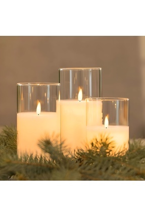 Atak Ev & Yaşam Dekoratif LED Mum Seti 3’lü | Gerçek Mum Görünümlü | Sıcak Gü...