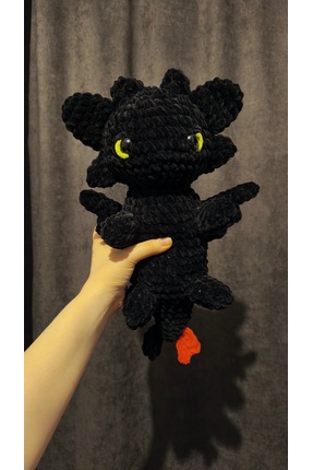 zeanqua El Yapımı Tek Parça Tığ İşi Peluş: Dişsiz Model 2 Amigurumi