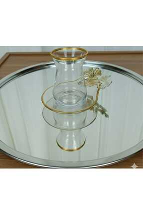 ÇNR Home Collection ÖZEL SERİ 6 'lı YALDIZLI KELEBEK DETAYLI ÇAY TAKIMI