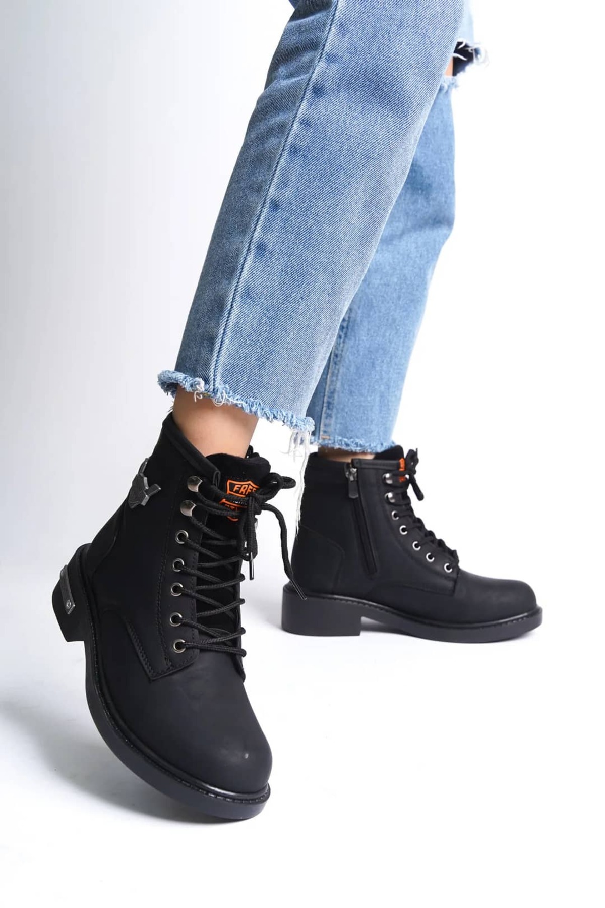 NAVİSHOES Siyah Unisex Kaymaz Sıcak Astar Fermuarlı Bilekte Bot Kadın Erkek 099NAV görsel 2