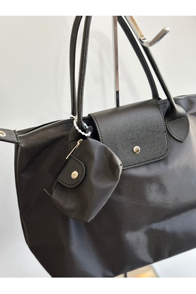 FirstRoseStore Booster Charmlı Siyah Omuz Çantası