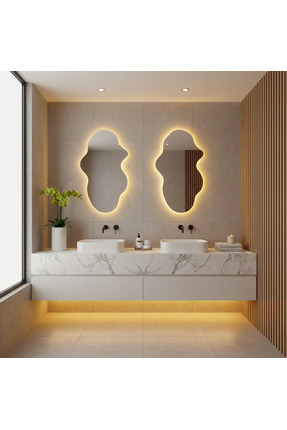 MirrorDecorArt 70*40 Gün Işığı Led Aydınlatmalı Işıklı Banyo Aynası