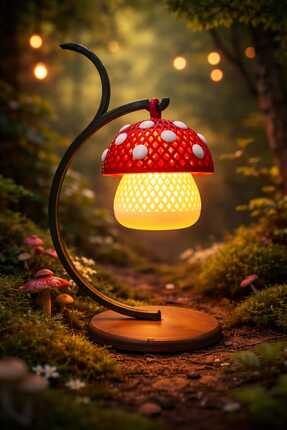 BASKIMARKETİM Mantar Figürlü Masa Lambası Dekor Aydınlatma
