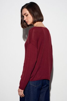 Dilvin Oval Yaka Yumuşak Dokulu Triko Kazak