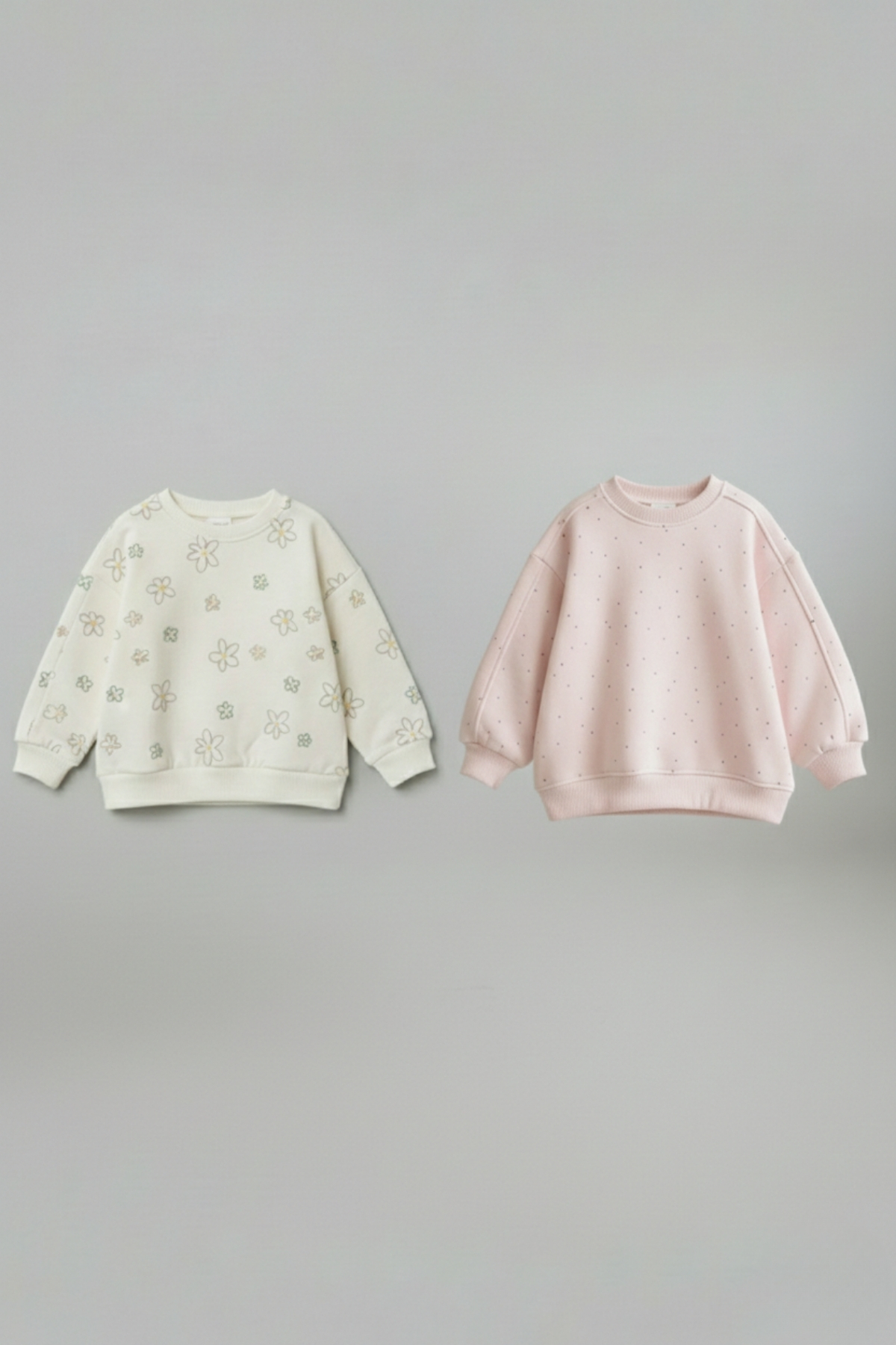 LOGO AKSESUAR Çocuk Pamuk Renkli Baskılı Oversize 2 İp 2'li Sweatshirt fotoğrafı 2 (önizleme)
