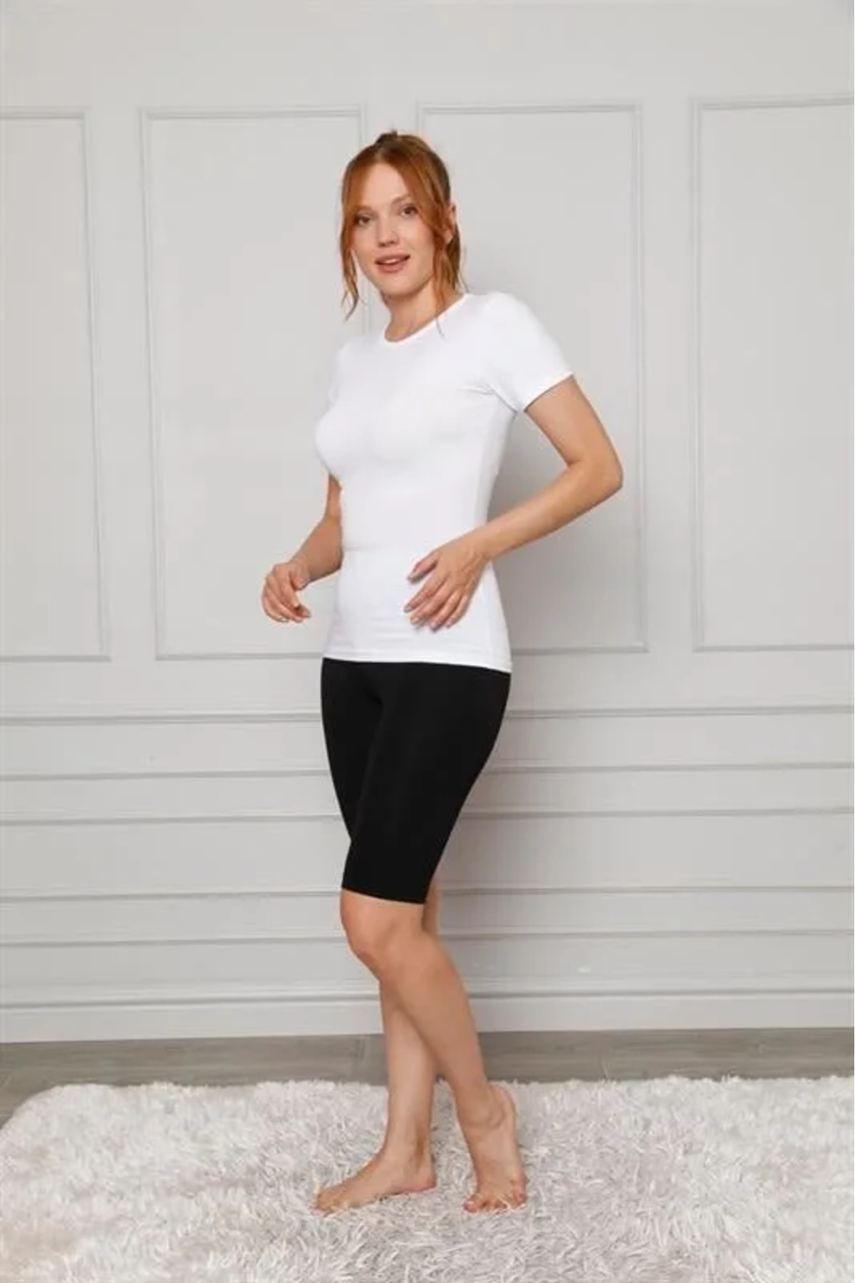 pilelistore Penye Likralı Diz Üstü Tayt Siyah fotoğrafı 3 (önizleme)