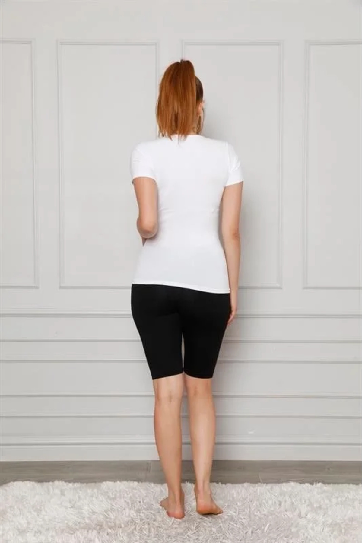 pilelistore Penye Likralı Diz Üstü Tayt Siyah fotoğrafı 7 (önizleme)