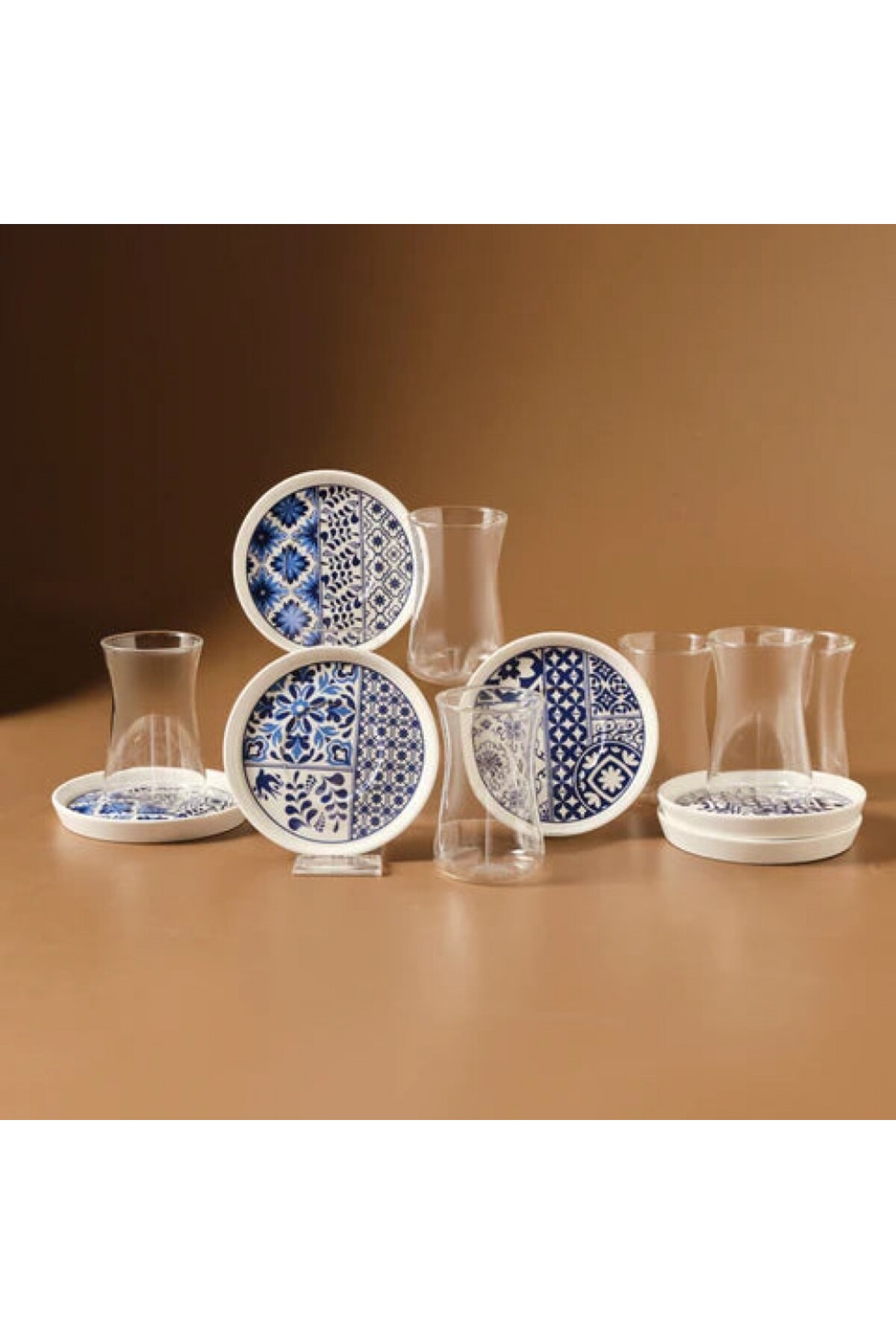 Karaca Portela 12-teiliges Türkisches Teeset aus Bone China für 6 Personen, 1...
