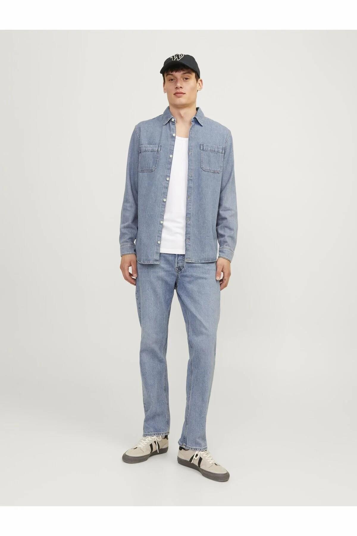شلوار جین مردانه راسته فاق نرمال | جک اند جونز Jack & Jones 12261880 - تصویر 5