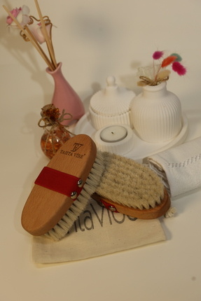 tahtavibe %100 Doğal At Kılı,Selülit Fırçası,(SAKLAMA KESESİ HEDİYELİ)