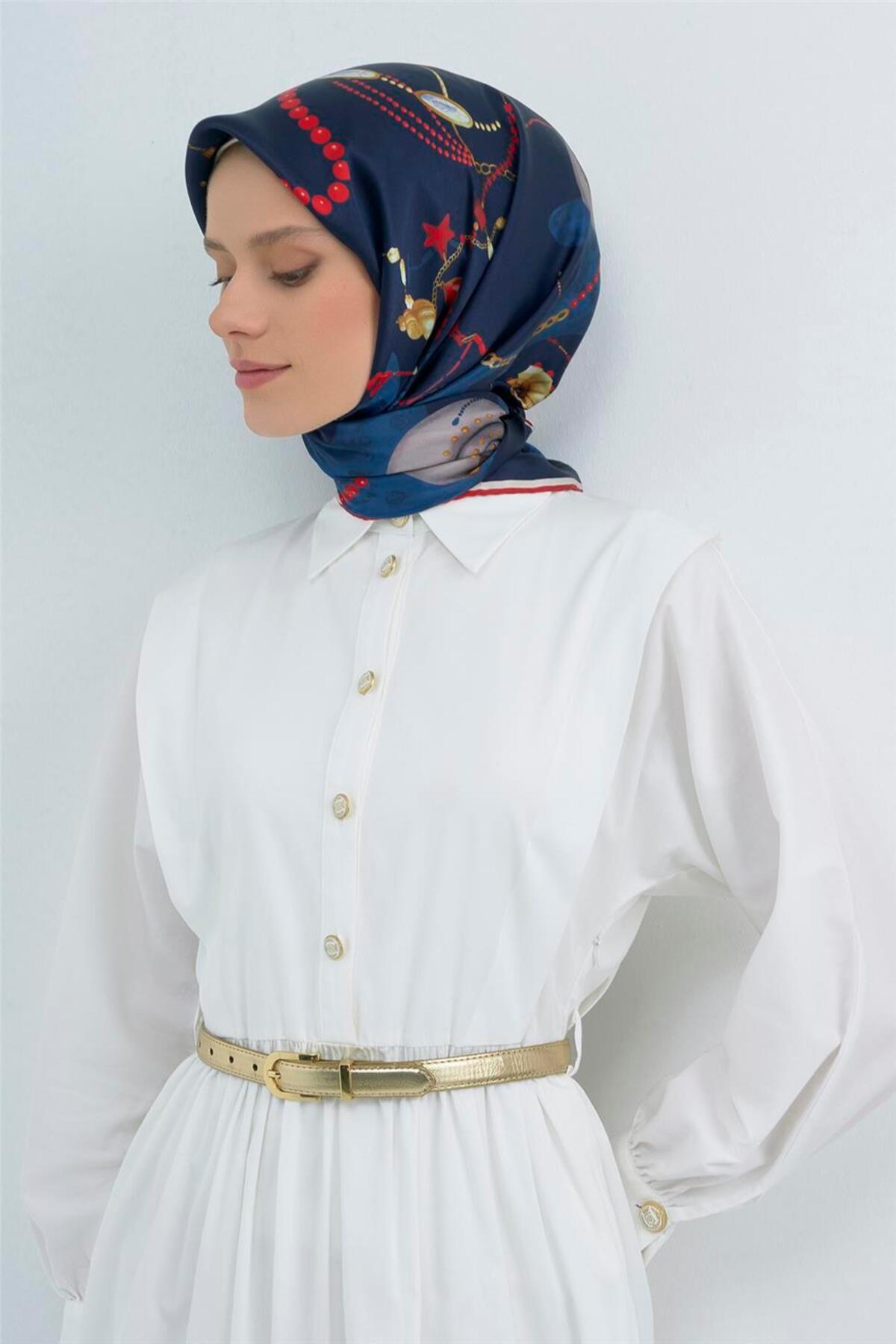 Saf İpek Twill Eşarp 9527D 02