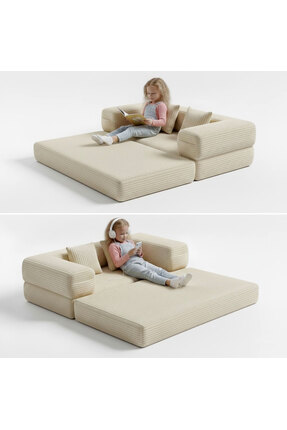 foamly 140x70 cm Modüler Çocuk Koltuğu - Fonksiyonel Oyun Minderi ve Kanepe T...