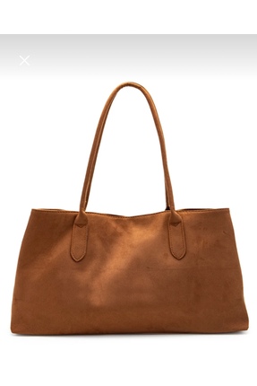 FirstRoseStore Süet Mıknatıs Kapama Geniş Kol Çanta Taba