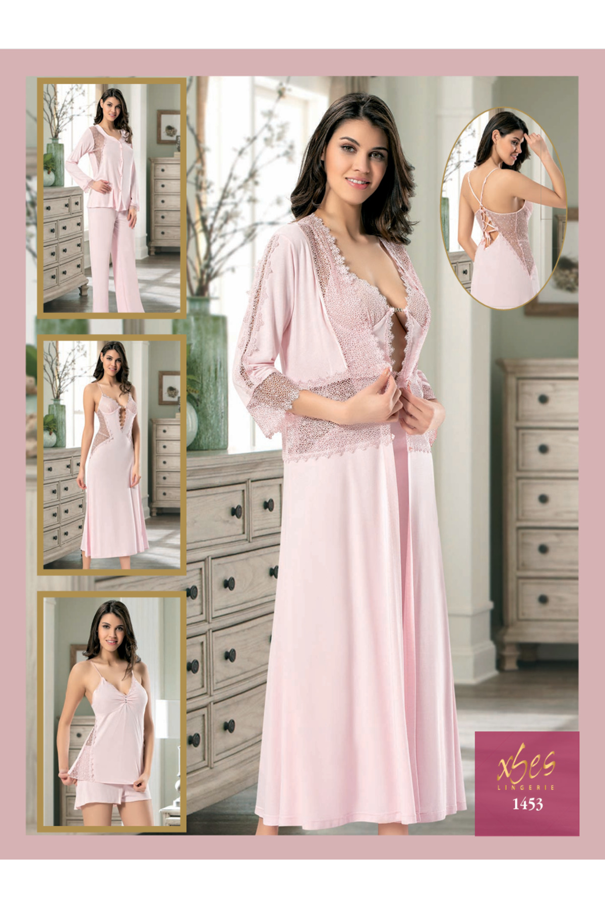 Fily İç Giyim X-SES 6'LI PENYE ÇEYİZLİK PİJAMA, GECELİK SABAHLIK TAKIMI