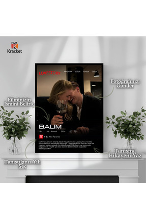 Kracket Netflix Lovestory Kişiye Özel Çerçeveli Tasarım Tablo Poster Dekorasy...