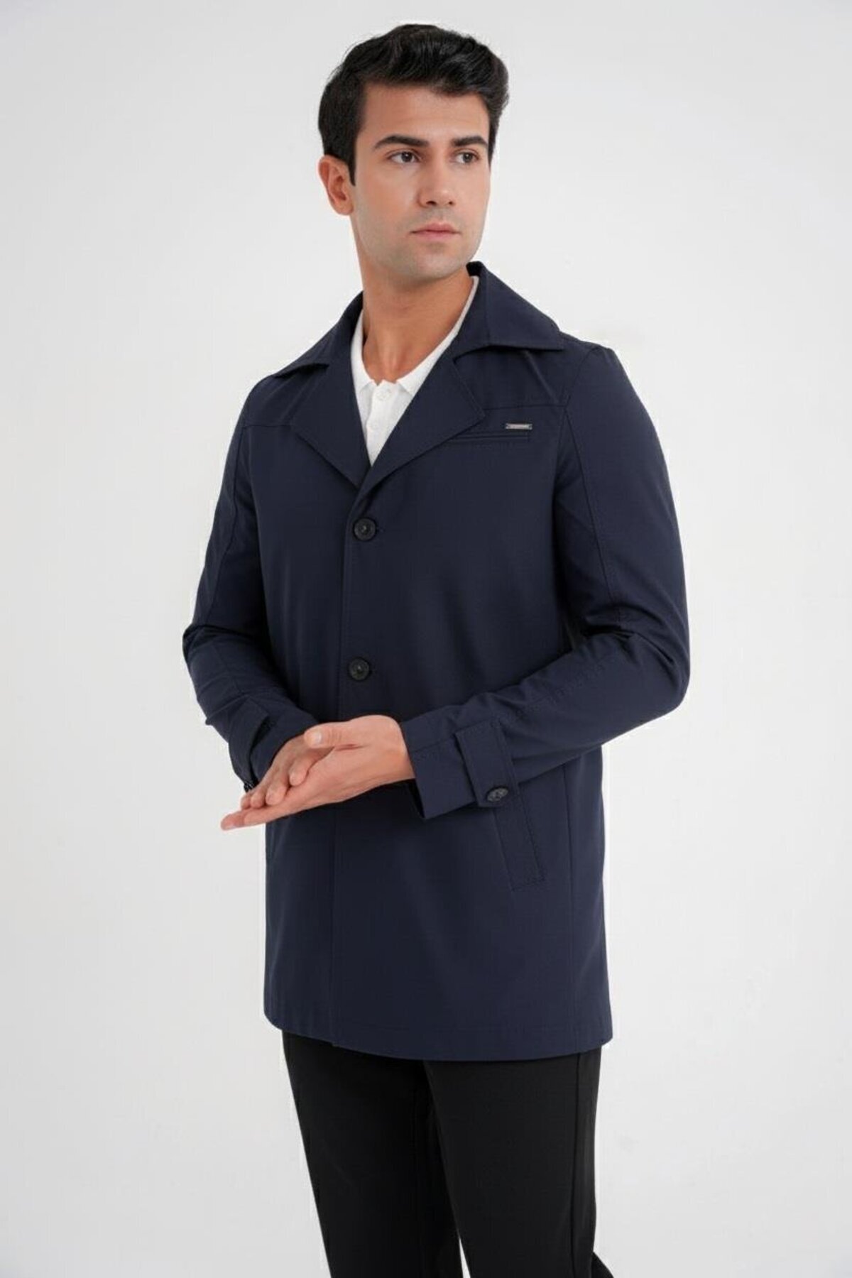 Erkek Slim Fit Lacivert Kaban KA 093 — سرمه‌ای KA093K0725 — تصویر 3 از 4