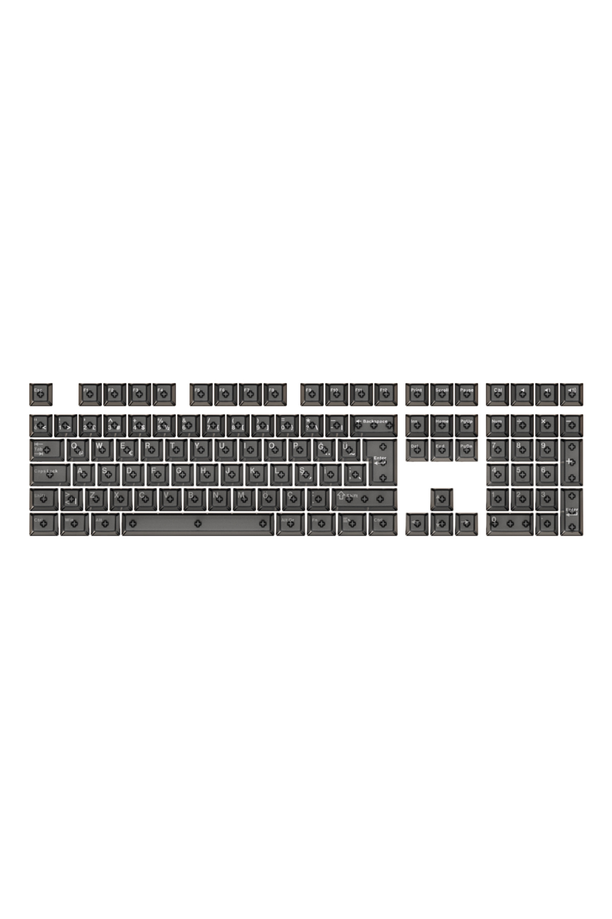 GameRaider Cherry Single Shot PC (Full Set) Şeffaf Türkçe Keycap