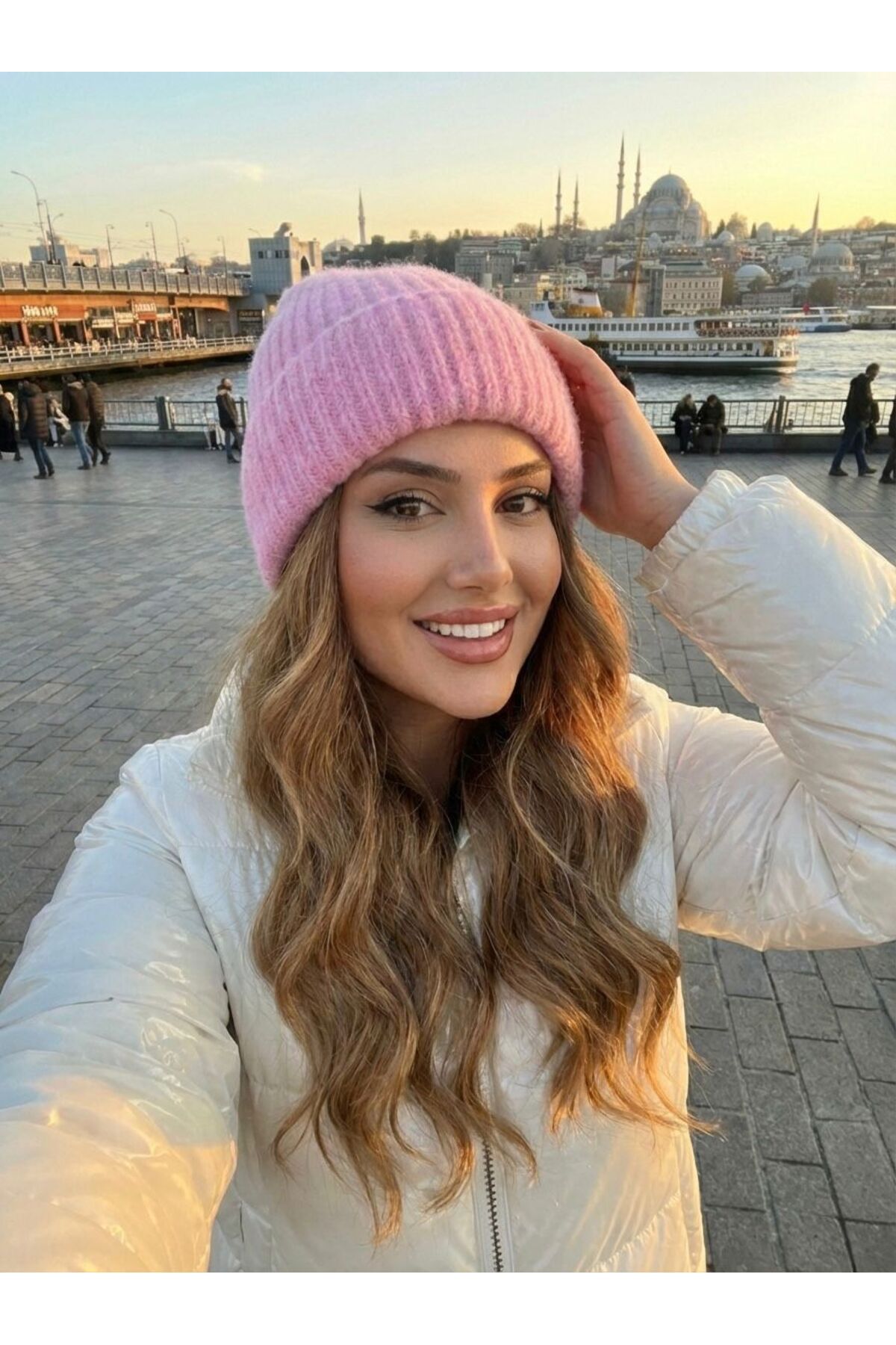 Goldmine Unisex Yeni Sezon Premium Soft Fitilli Bere Pembe görsel 3