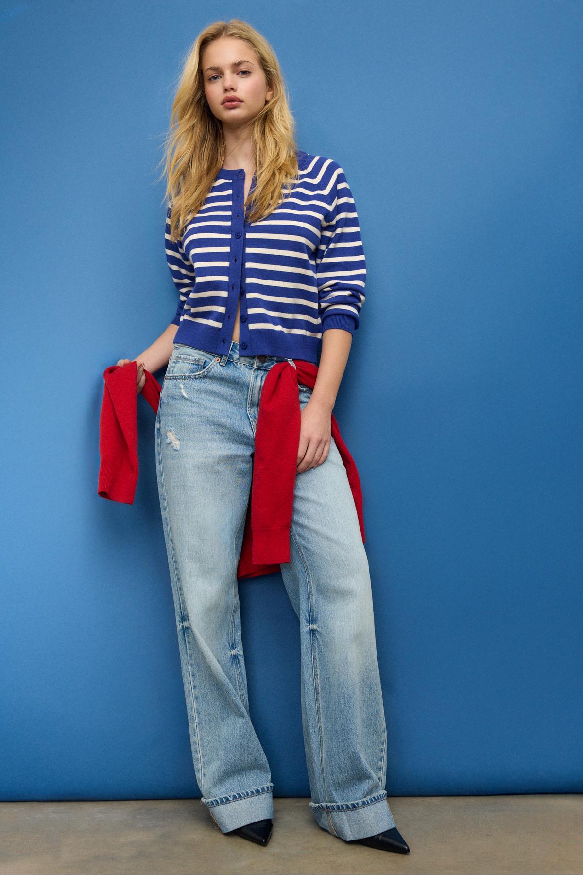 Stradivarius  Reglan kollu düğmeli triko hırka - Görsel 2