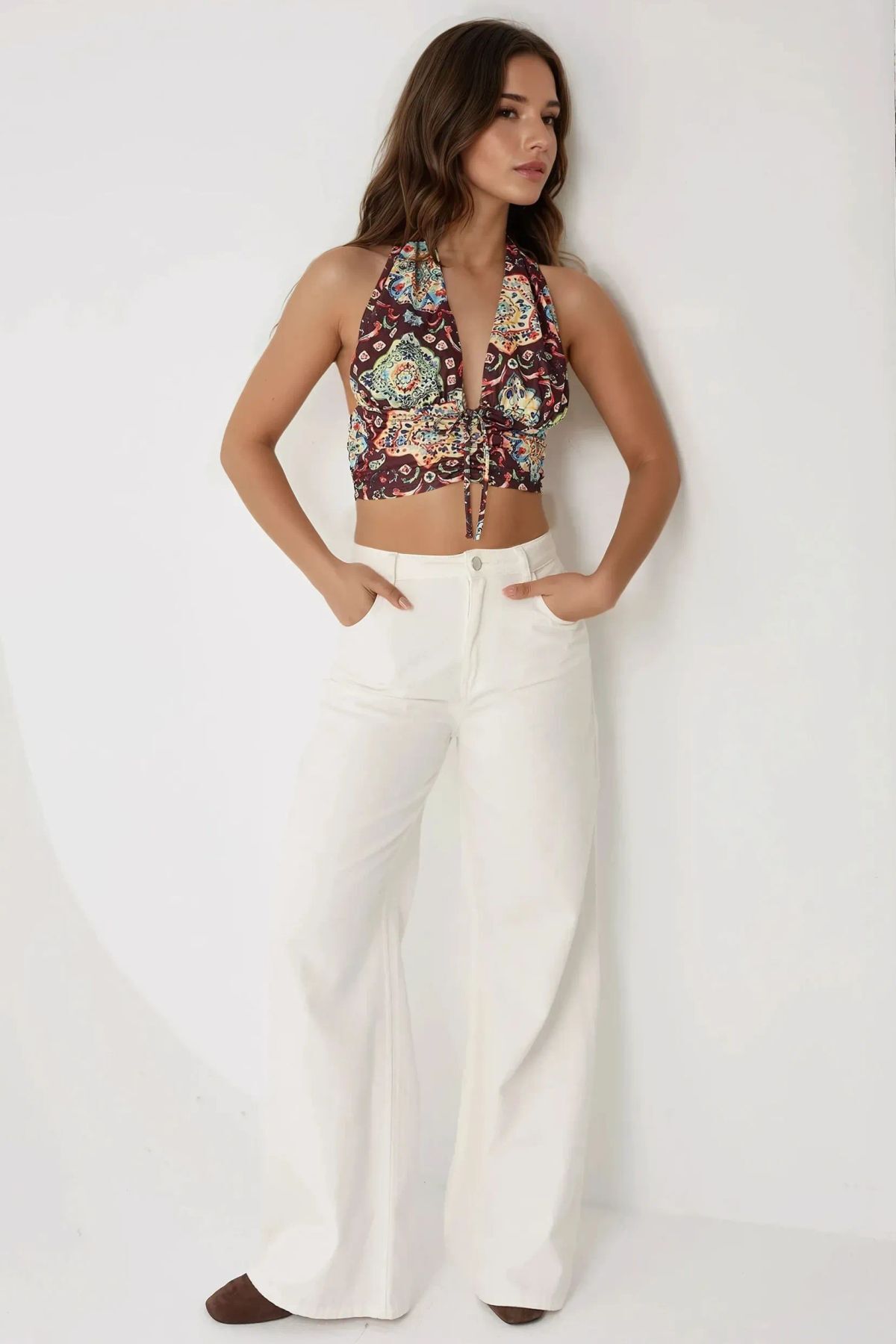 Hiccup  Etnik Desenli Kısa Tank Top - Görsel 4