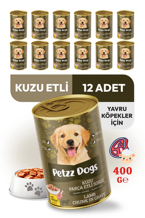 PetzzDogs Kuzu Etli Yavru Köpek Konservesi 400 Gr 12 Adet