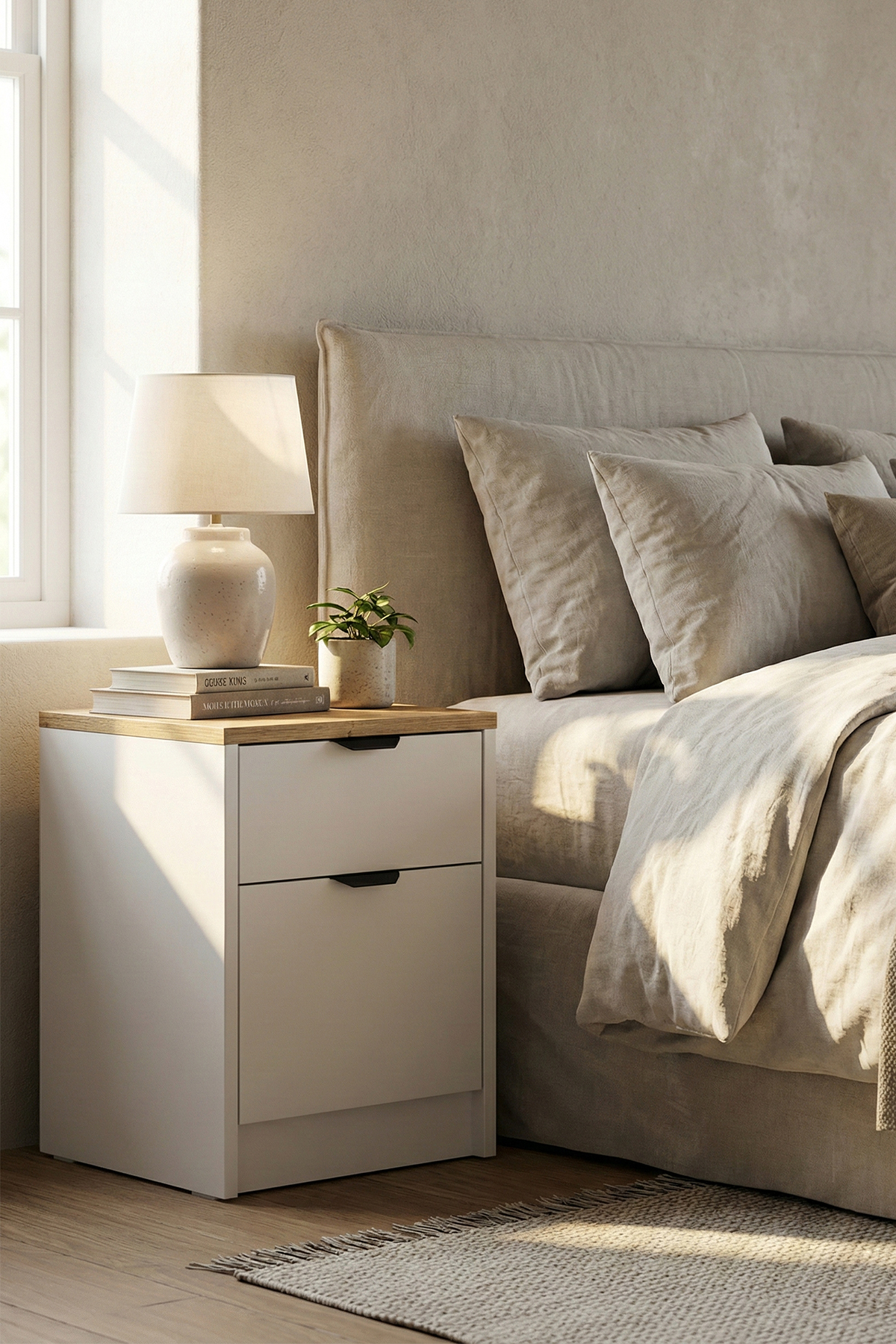Harmony Drawer Caisson with Lid Functional 52x41x40 cm White/Oak – Modern Design