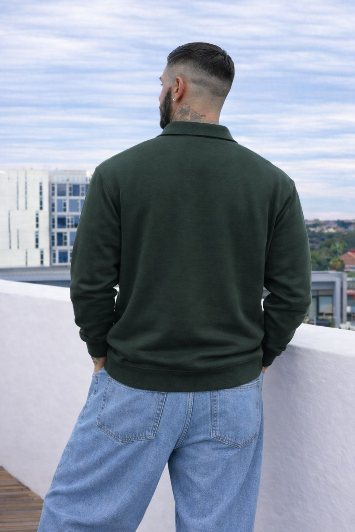 Maccali Erkek Günlük Büyük Beden Casual Haki Sweatshirt görsel 6