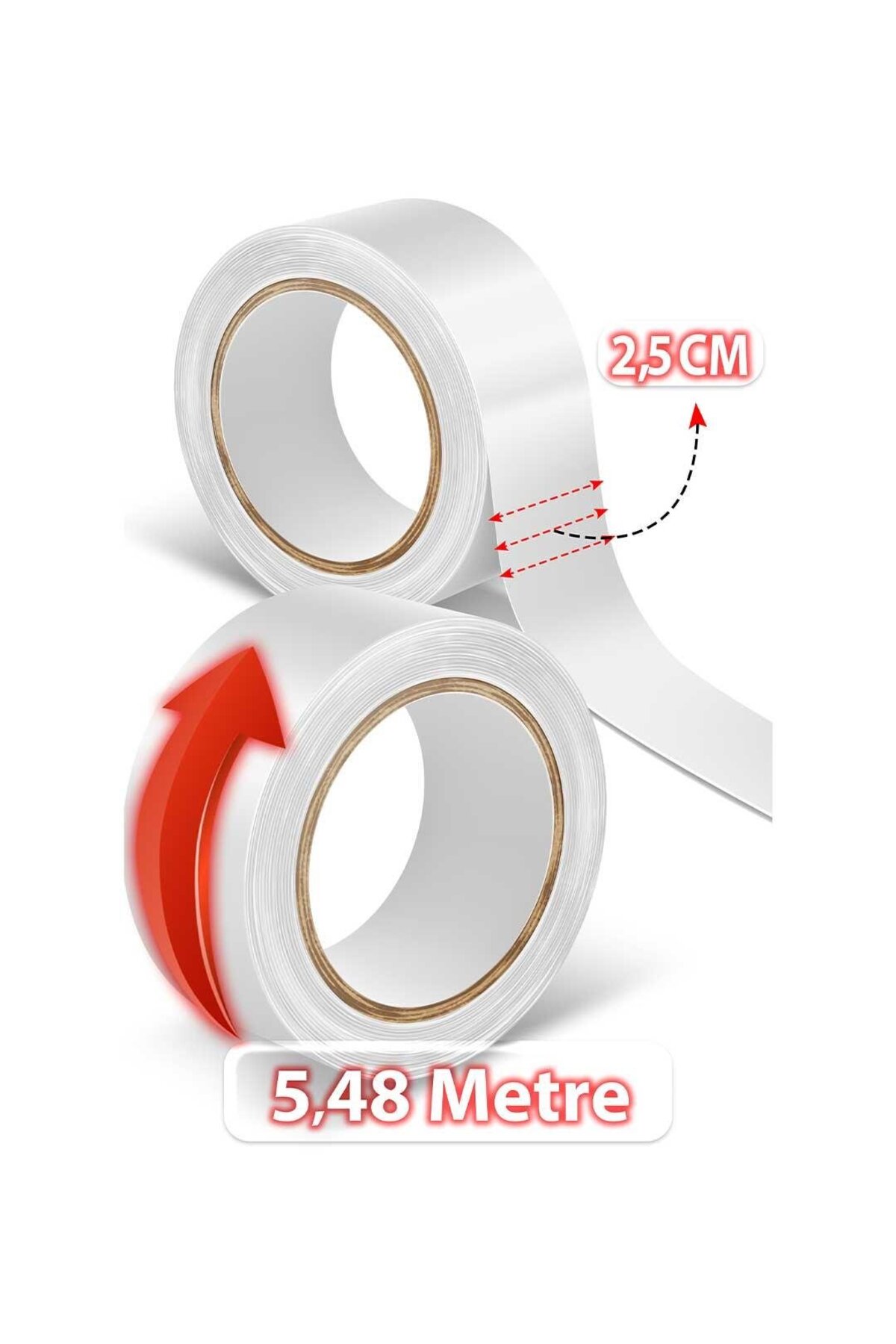 Base Tape Protez Saç Poly Tamir Bandı 1'' x 6 Yds (2,5 Cm x 5.4M) — BT-R — تصویر 2 از 2