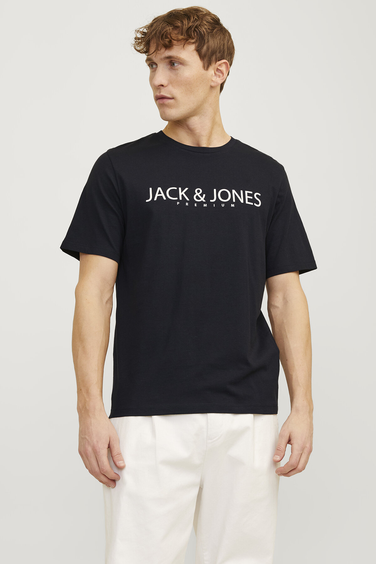 تی‌شرت یقه گرد Jprblajack مدل SS کد 12256971 رنگ مشکی جک اند جونز تی شرت Jack & Jones