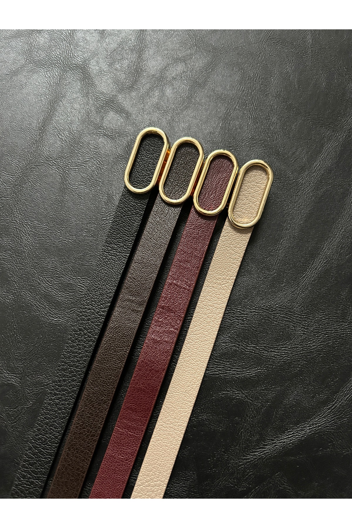 4-Piece Women's Gold Buckle Belt Waist Belt Jacket Belt Dress Belt Pants Belt