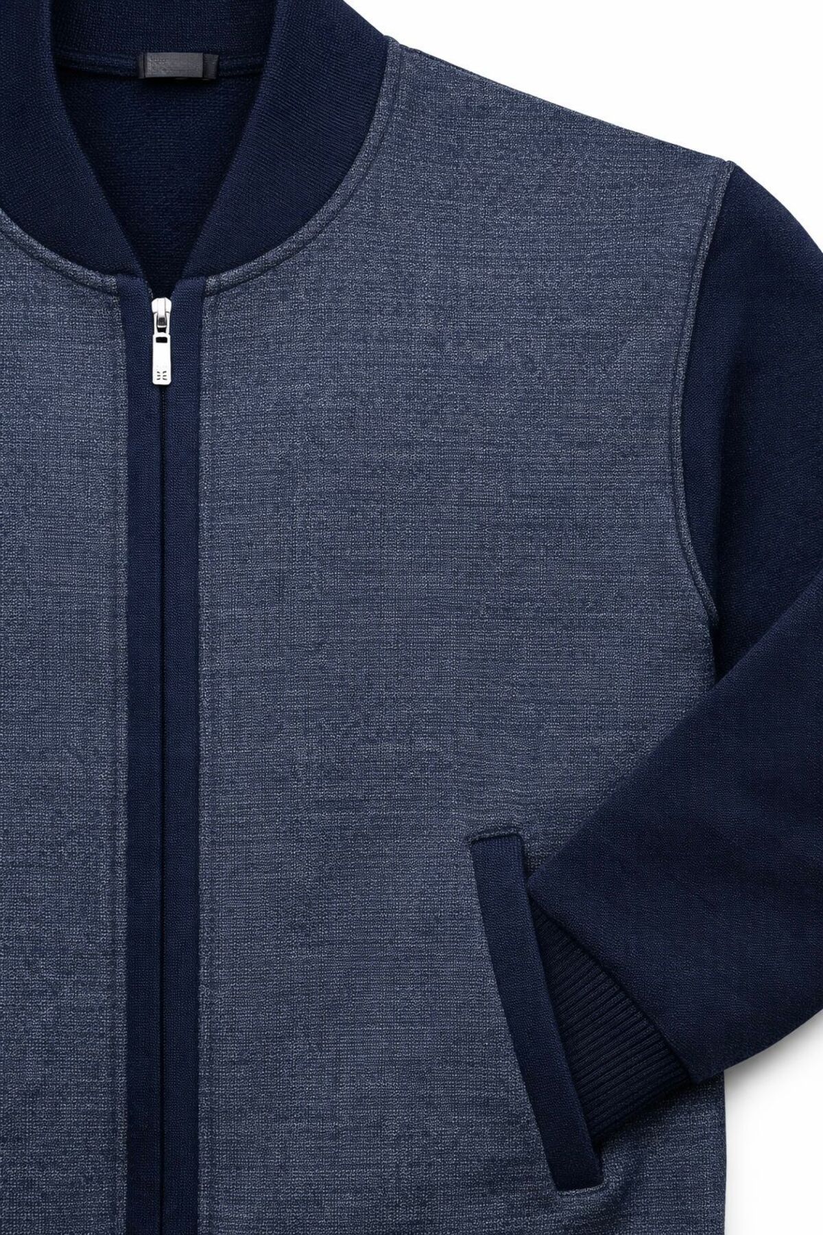 HEDEFNUR TEKSTİL  Lacivert Erkek Triko Akrilik Kalın Dokulu Klasik Fit Fermuarlı Cepli Kışlık Baba Hırka - Görsel 2