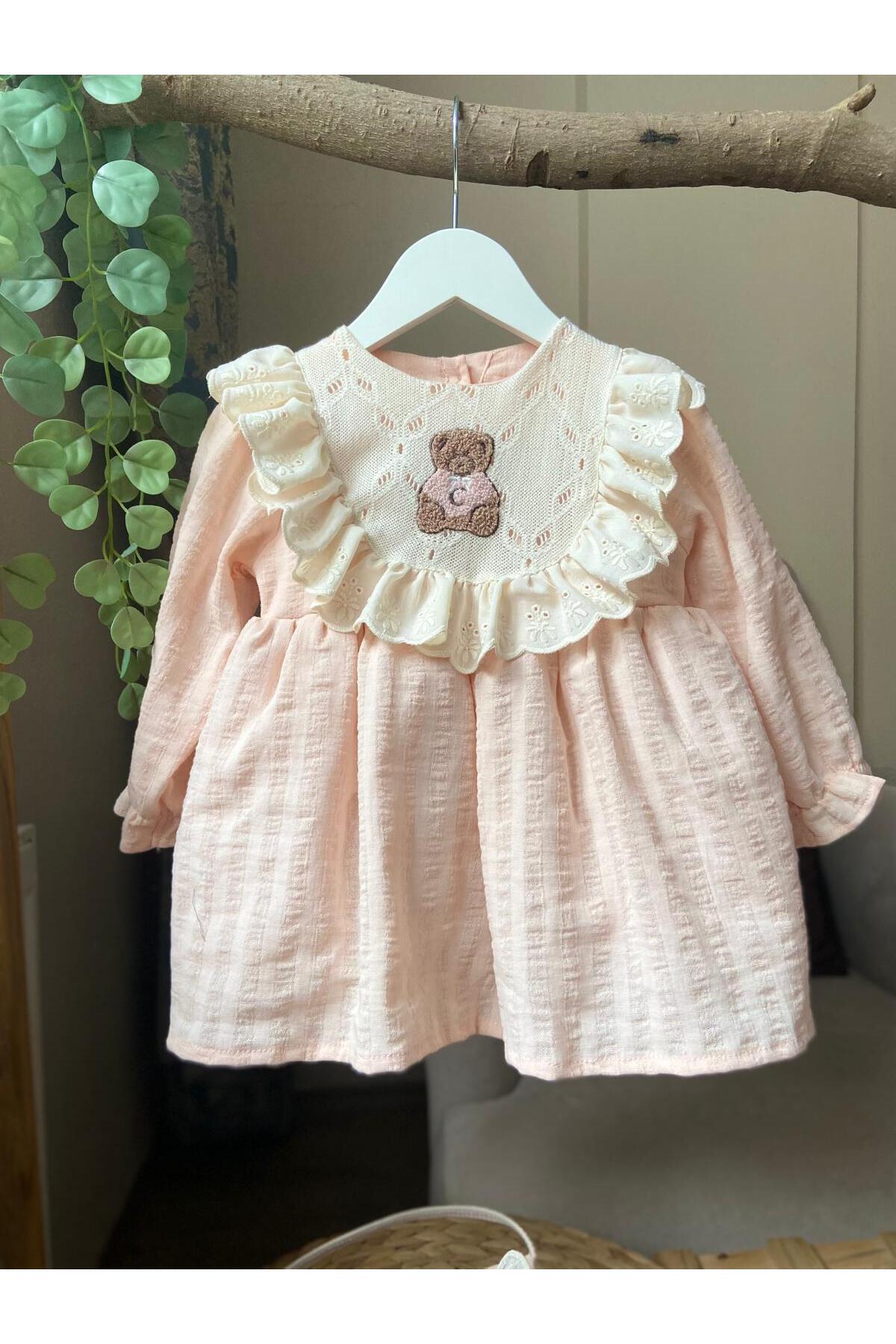 bebekstra  Kız Bebek Bear Çantalı Elbise - Görsel 3