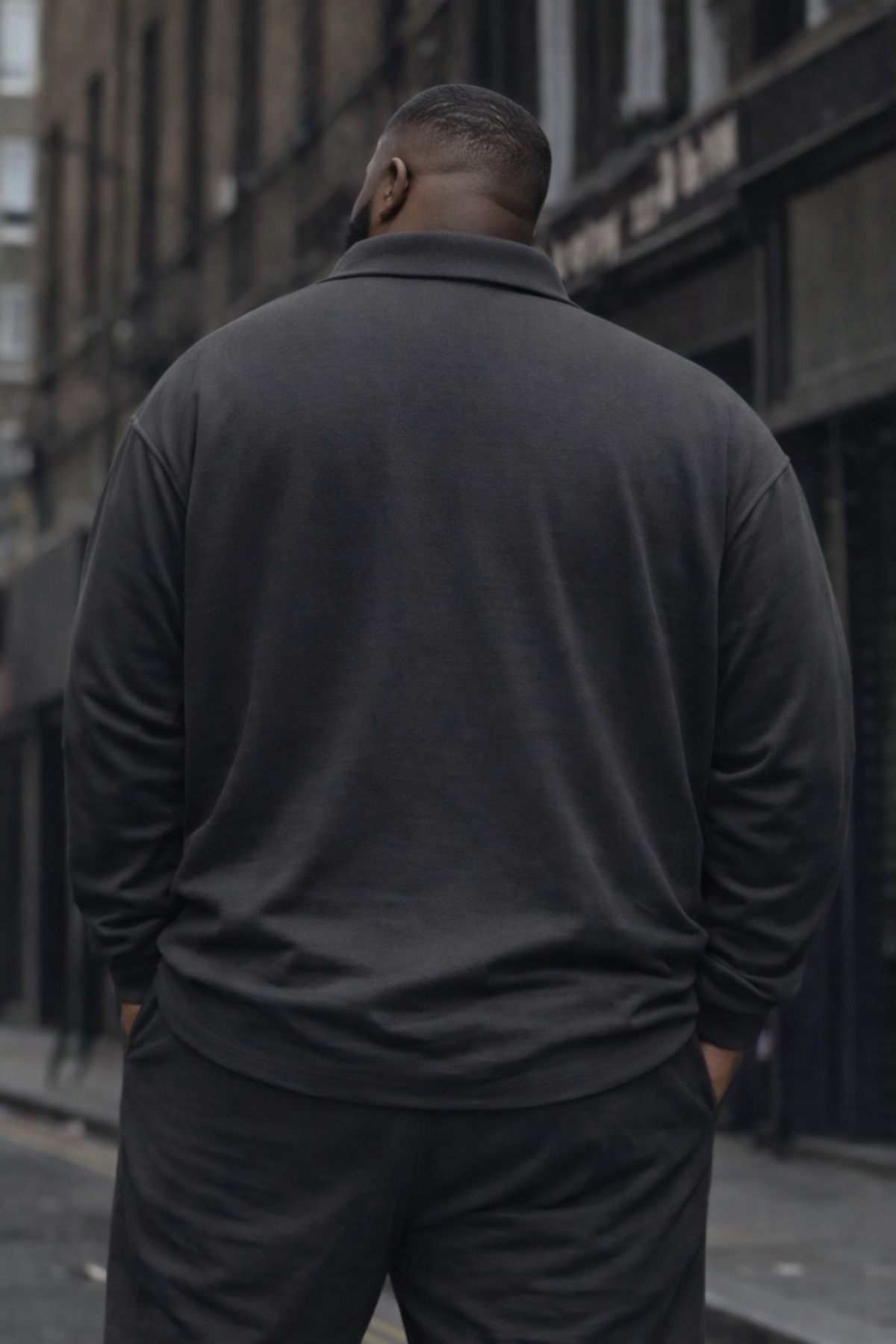 Maccali Erkek Trend Büyük Beden Füme Triko Sweatshirt görsel 5