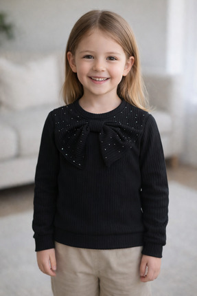 ENJOY KIDS Yaka Taşlı Fiyonklu Body