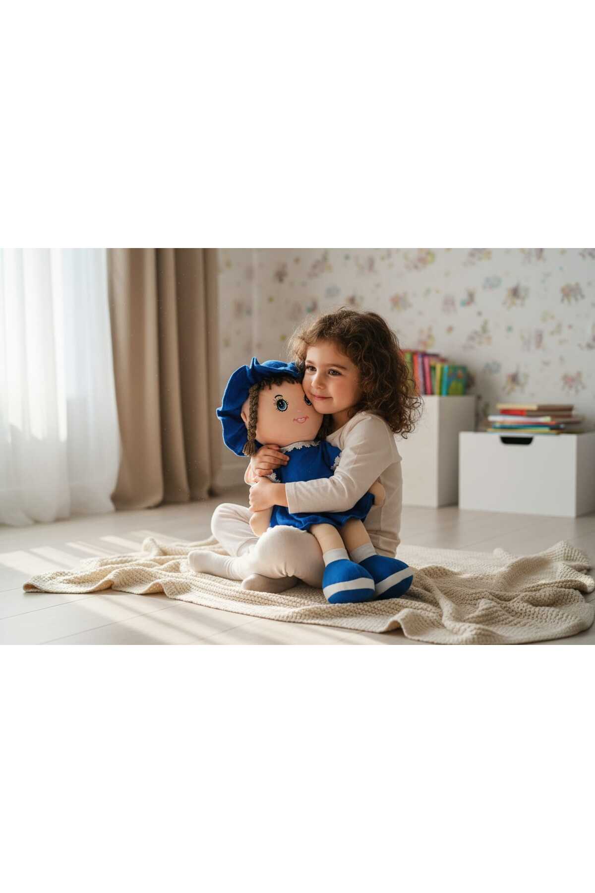 Renkli Düşler Atölyesi Mira Peluş Bez Bebek 70cm /Oyuncak Bebek/Hediyelik /Oyun Arkadaşı Bebek fotoğrafı 3 (önizleme)