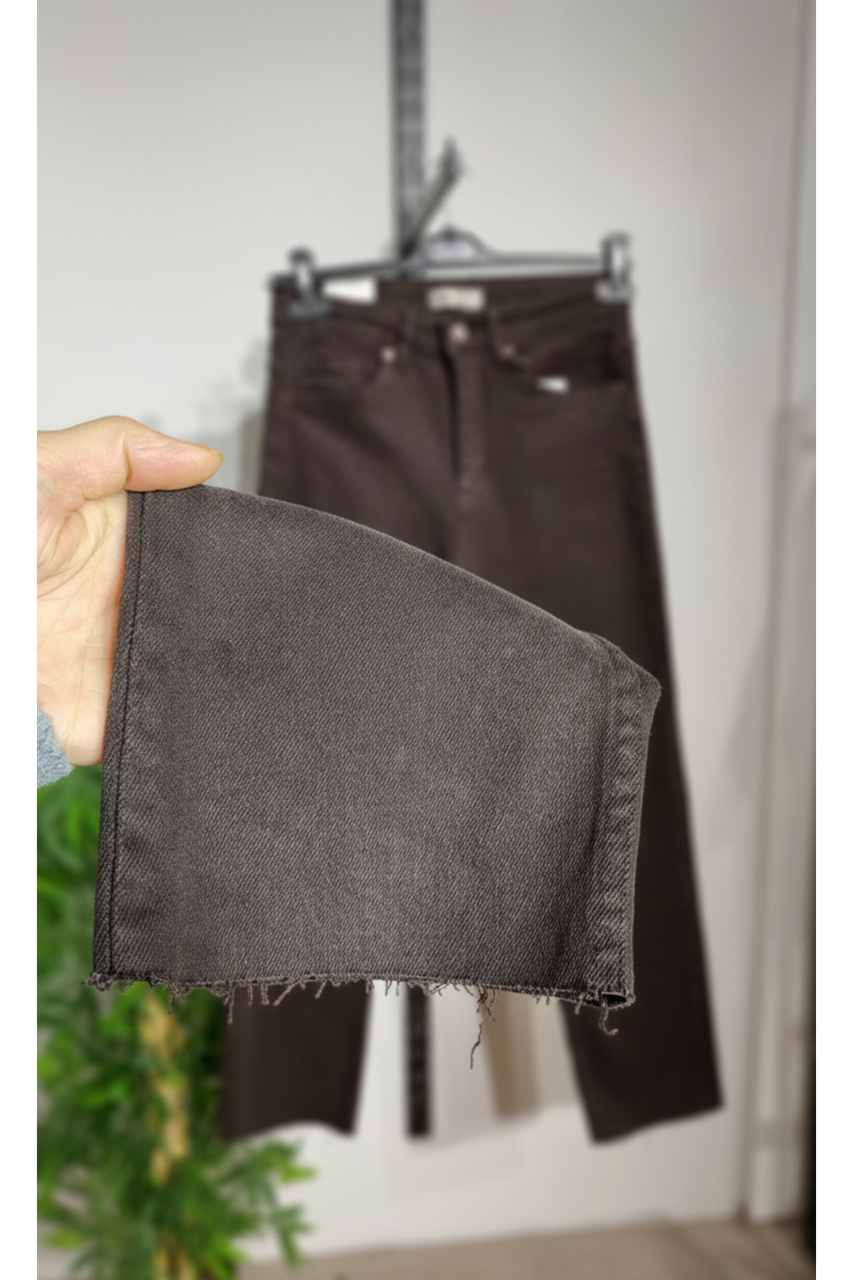 SONGÜLBERİK  Kadın Koyu Kahve Klasik Kesim Jean Pantolon - Görsel 7