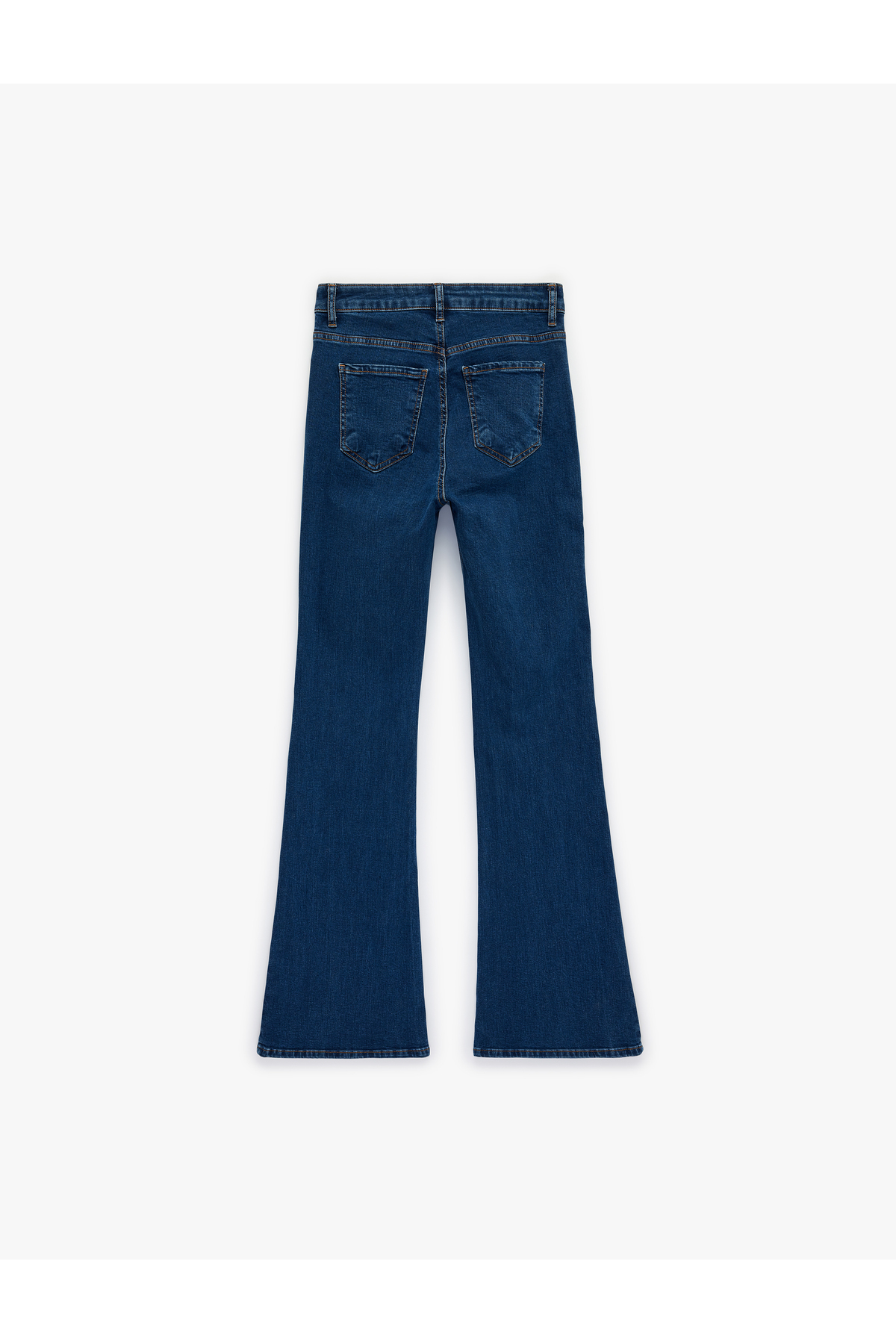 Koton  Normal Bel Cepli Düğmeli İspanyol Paça Denim Pantolon - Flare Jeans - Görsel 2