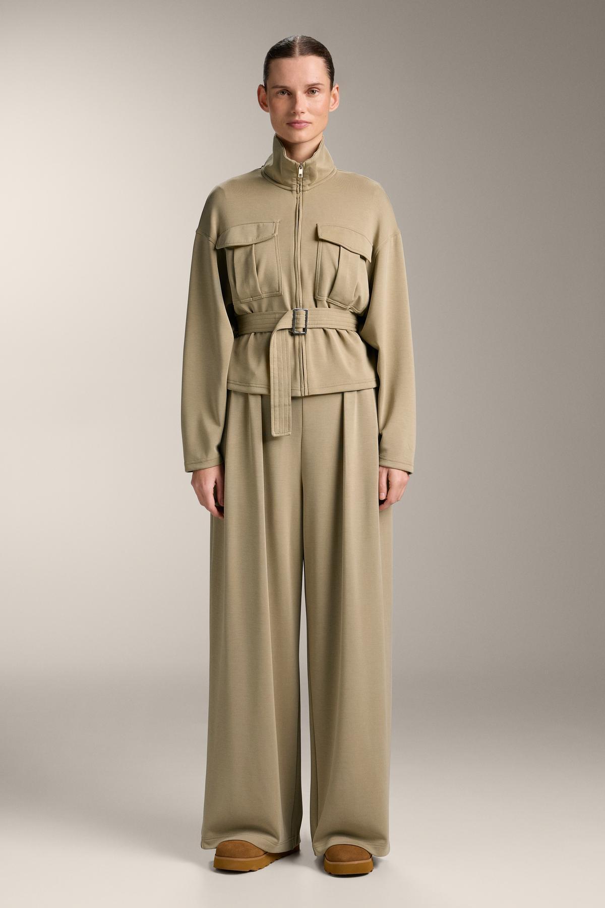 Oysho  Yumuşak dokulu, modal içeren, pilili, geniş paça pantolon - Görsel 2