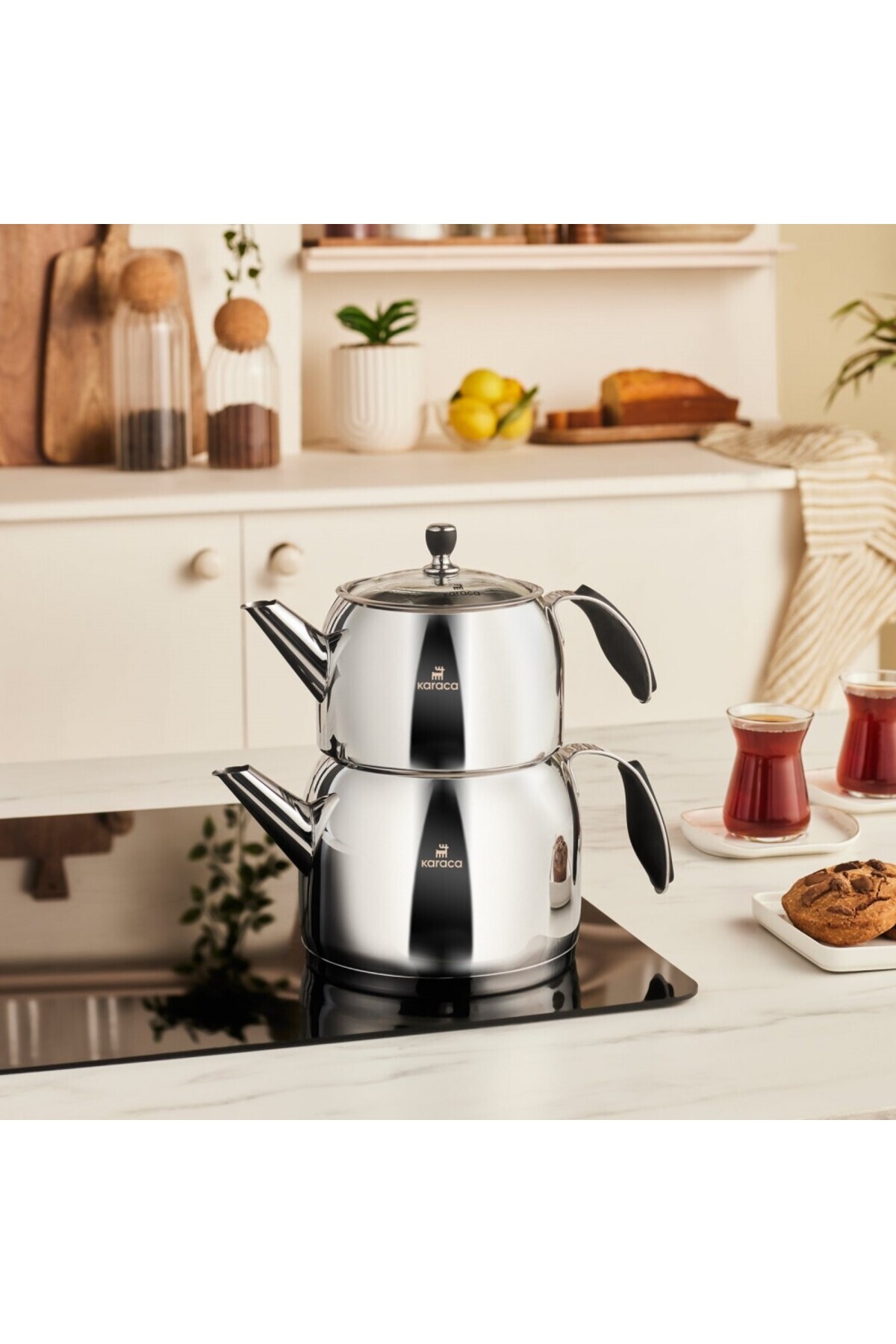 Karaca Stelly Edelstahl Teekannen-Set XL – Inox