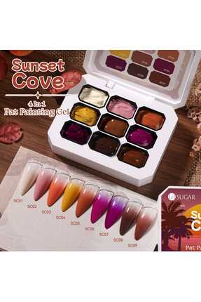 Born Pretty UR Sugar Sunset Cove 4 in 1 Pat Painting Gel Palet (9Renk)
