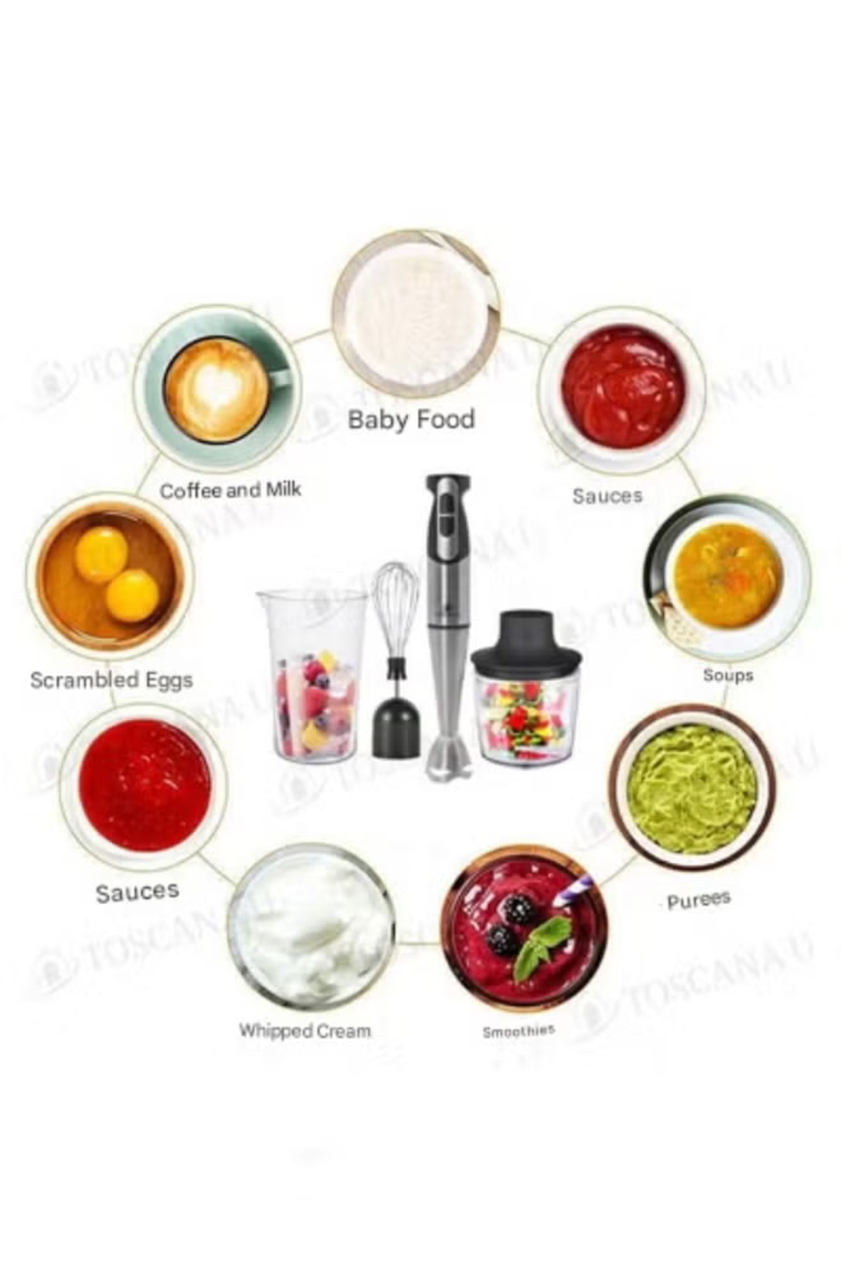 خلاط كهربائي خلاط يدوي كهربائي 4 في 1 خلاط محمول ،...