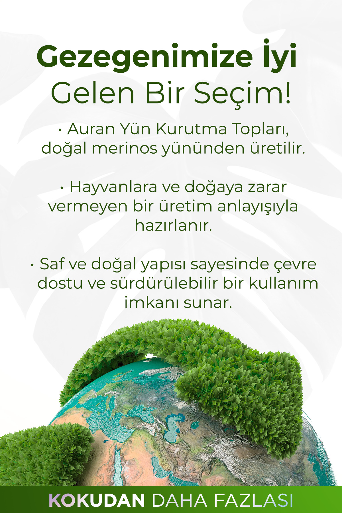 AURAN 3x Çamaşır Yün Keçe Kurutma Topu, Kurutma Makinesi İçin Doğal Yumuşatıcı, Esansiyel Yağ Hediyeli Set fotoğrafı 3 (önizleme)