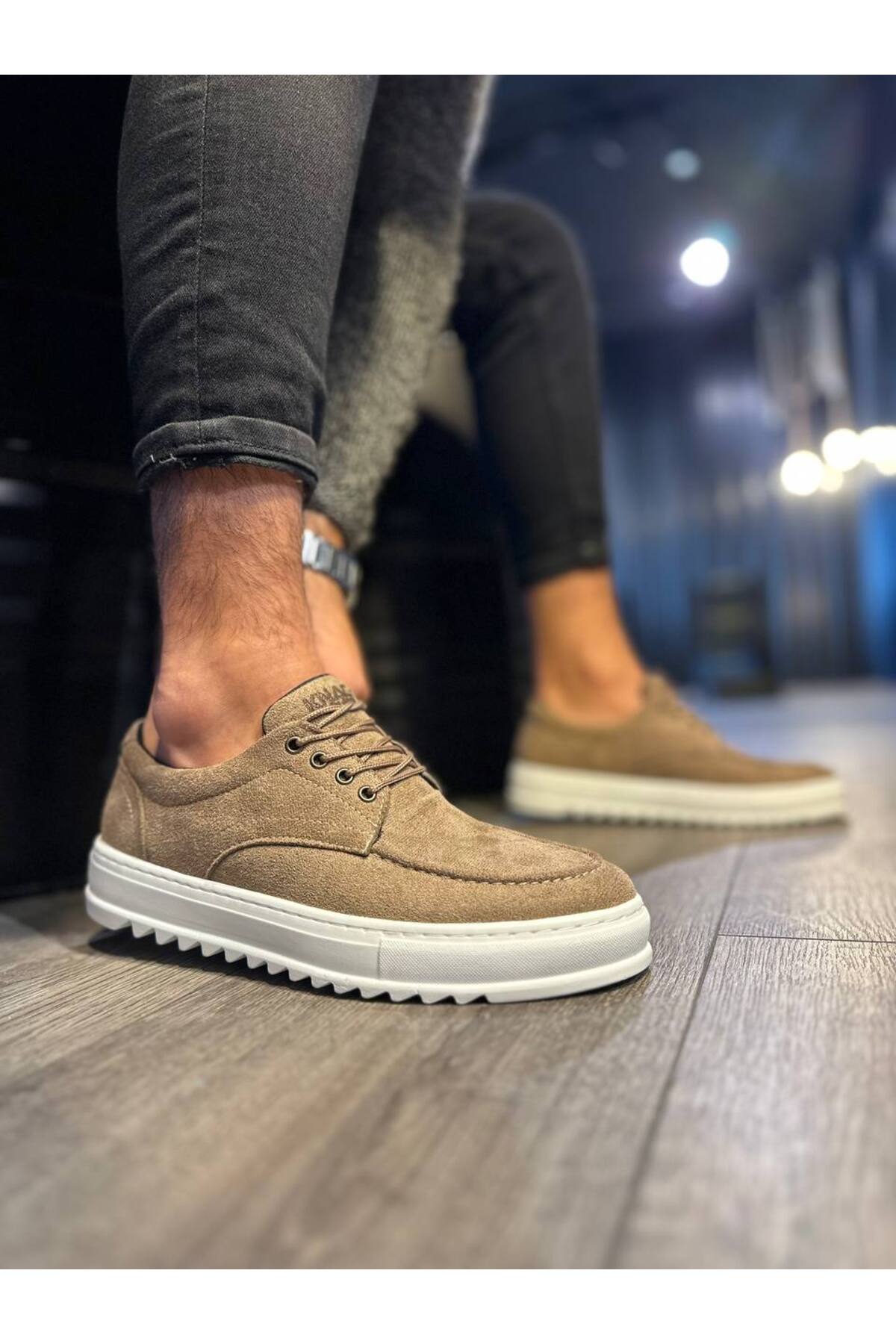 MHD-098Men's Casual Lace-Up Suede Classic Shoes SBT-CAMEL