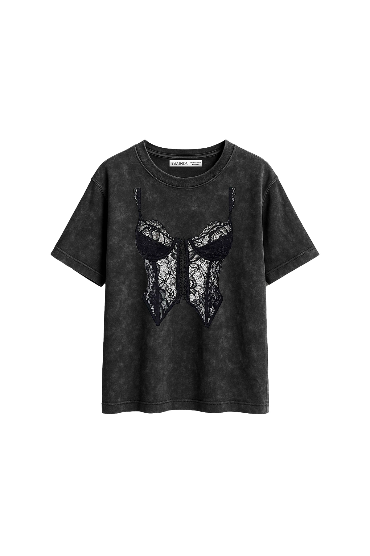 CİNEMA MODA High Grip Štampano opuštenog kroja, periva crna ženska majica