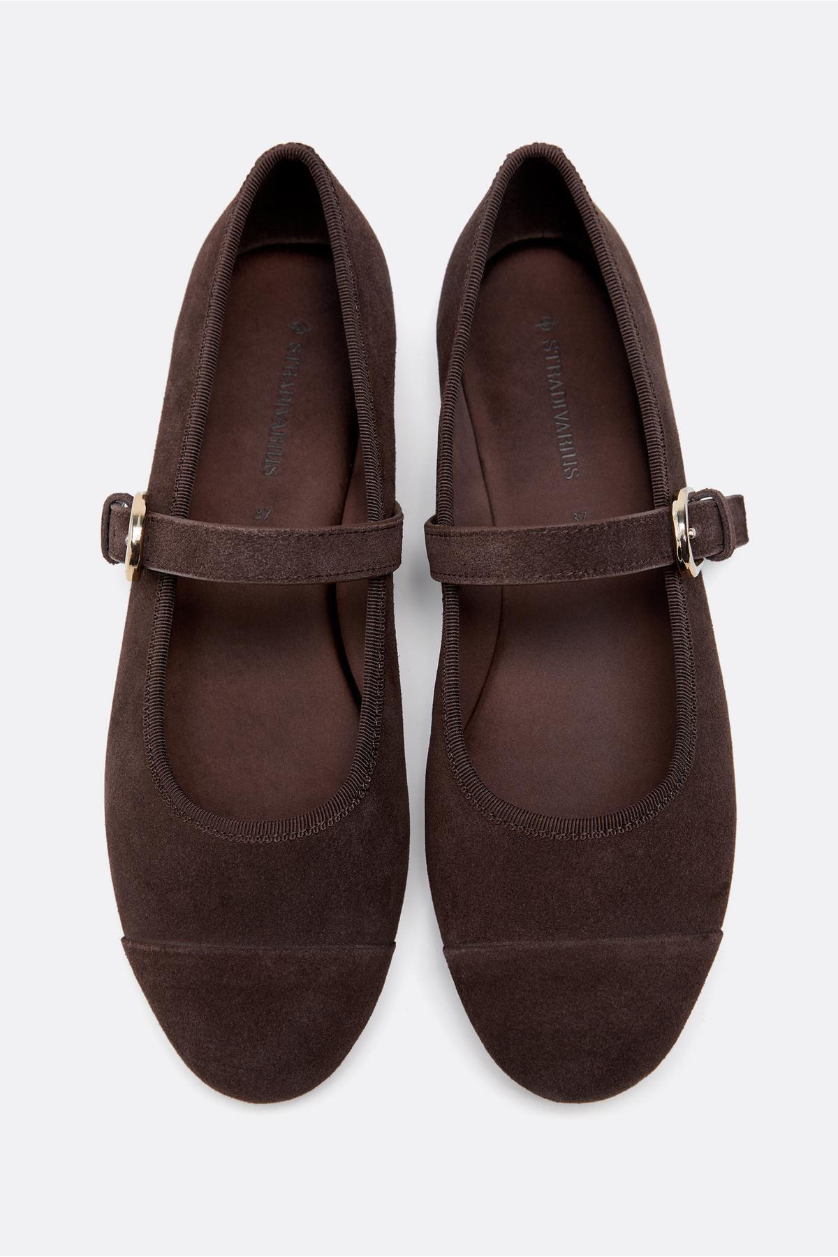 Stradivarius  Burunlu deri babet - Görsel 4