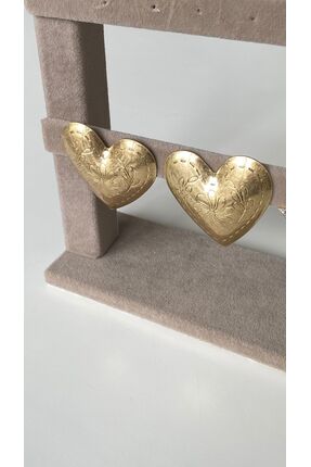 ELLY TAKI Gold Marka Model Büyük Kalp Küpe